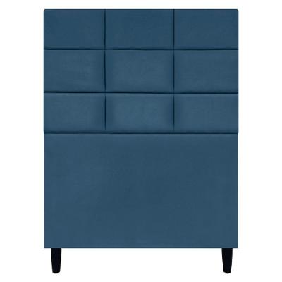 Cabeceira Decorativa Florem Para Cama De Solteiro 90 Cm Suede Azul-marinho, Suede