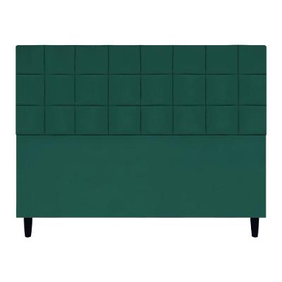 Cabeceira Decorativa Florem Para Cama De Queen 160 Cm Verde, Suede