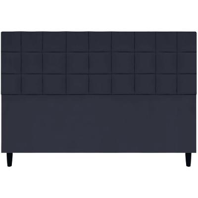 Cabeceira Decorativa Florem Para Cama De King 195 Cm Preto, Suede