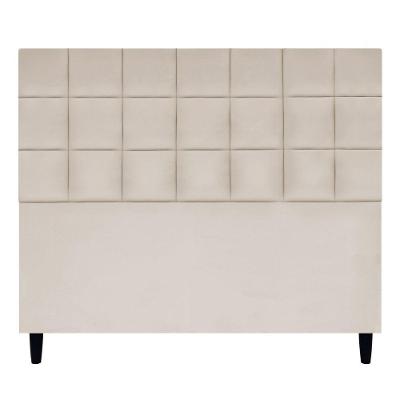 Cabeceira Decorativa Florem Para Cama De Casal 140 Cm Bege, Suede