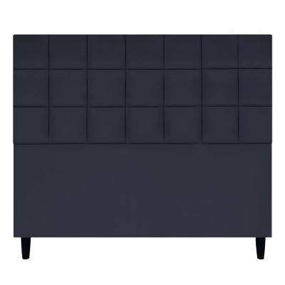 Cabeceira Decorativa Florem Para Cama De Casal 140 Cm Preto, Suede