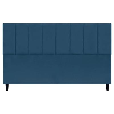 Cabeceira Decorativa Classic Para Cama King 195 Cm Suede Azul Marinho - Azul-marinho, Suede