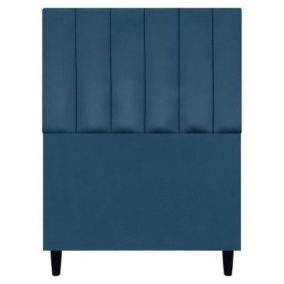 Cabeceira Decorativa Elen Para Cama De Solteiro 90cm Suede Azul-marinho, Suede