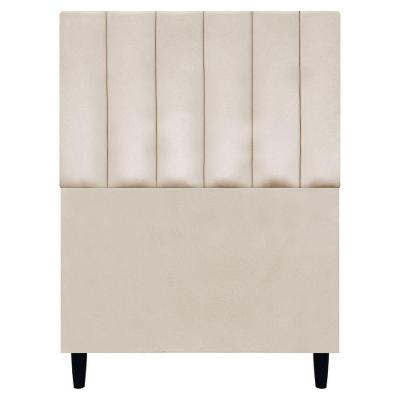 Cabeceira Decorativa Elen Para Cama De Solteiro 90cm Suede Bege, Suede