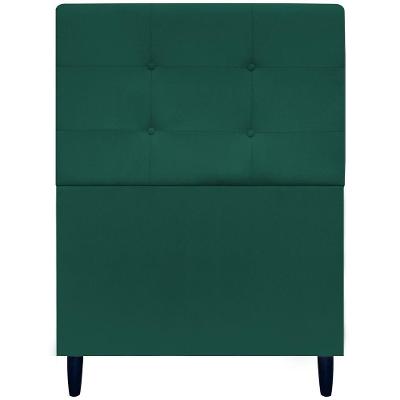 Cabeceira Decorativa Ivy Para Cama De Solteiro 90 Cm Suede Verde, Suede