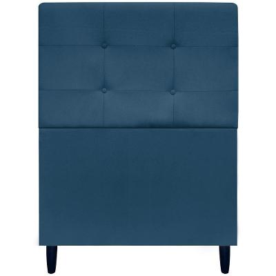 Cabeceira Decorativa Ivy Para Cama De Solteiro 90 Cm Suede Azul-marinho, Suede