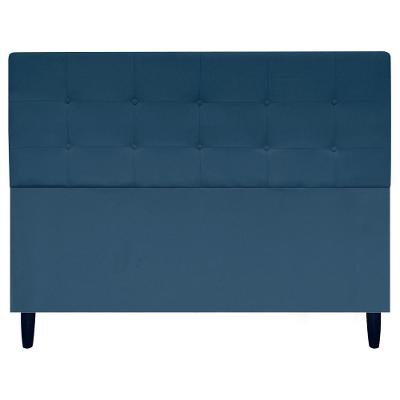 Cabeceira Cama Ivy Para Cama Queen 160 Cm Suede Azul-marinho, Suede