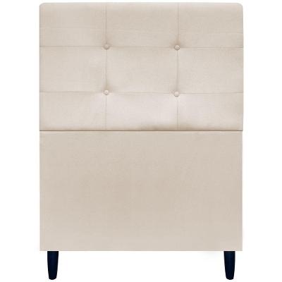 Cabeceira Decorativa Ivy Para Cama De Solteiro 90 Cm Suede Bege, Suede