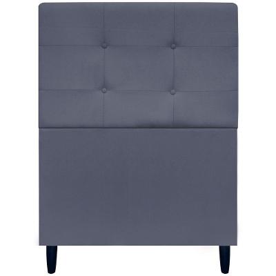 Cabeceira Decorativa Ivy Para Cama De Solteiro 90 Cm Suede Cinza, Suede
