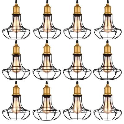 Kit 12 Pendente Aço Taschibra 40w Vintage 185 Preto Lustre