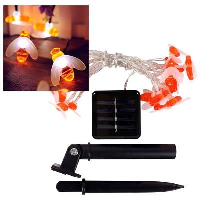 Cordão Leds Solar Lâmpadas Luzes Estilo Abelhas Brancas 5m