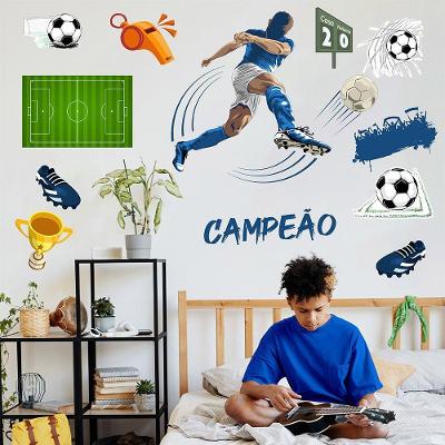 Adesivo De Parede Futebol Decorativo Para Quarto E Sala Titulo Azul
