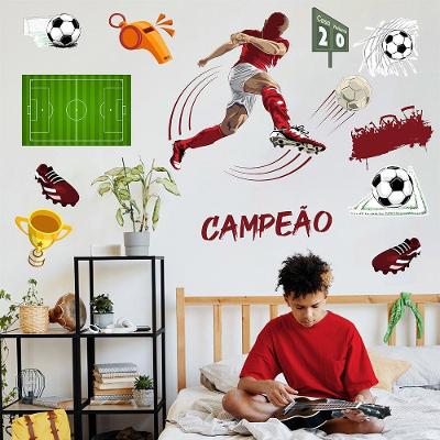Adesivo De Parede Futebol Decorativo Para Quarto E Sala Titulo Vermelho