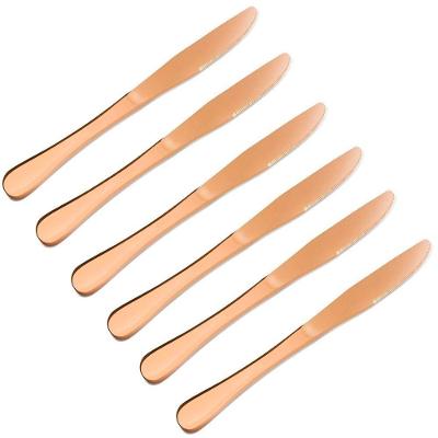 Kit Jogo De Corte Refeição Gold Rose 12pçs Inox Rústico Luxo