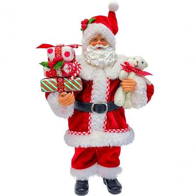 Boneco Papai Noel Tradicional Coleção Ursinho Presente 30cm