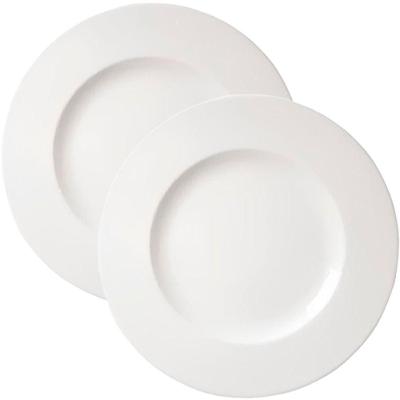 Jogo Pratos Sobremesa Lanche 6 Pessoas 6pçs Aba Larga 21cm