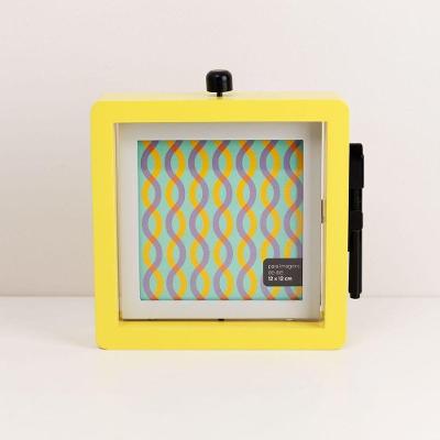 Porta Retrato Giratorio Amarelo 12x12 Cm