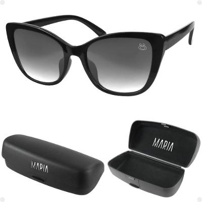 Oculos Sol Feminino Vintage Praia Gatinho Case Proteção Uv Original Luxo Preto Verão Presente Moda