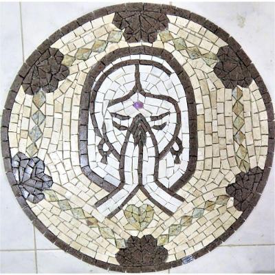 Mandala Indiana Piso Mosaico Meditação Tamanho 90cm