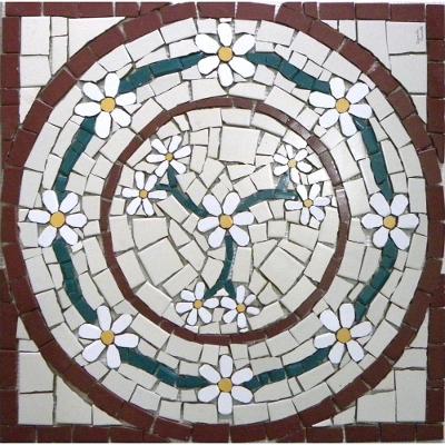 Mandala Mosaico Floral Venezia Cerâmico Quadrado Tamanho 80cm