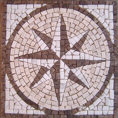Rosa Dos Ventos Em Mosaico Rosone Fiorentino Iii Rústico Tamanho 120cm