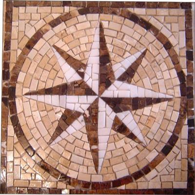 Rosa Dos Ventos Em Mosaico Rosone Fiorentino Ii Rústico Tamanho 100cm