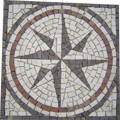 Rosa Dos Ventos Em Mosaico Rosone Fiorentino I Rústico Tamanho 120cm