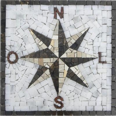 Rosa Dos Ventos Em Mosaico Com Letras Tamanho 90cm