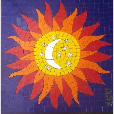 Mosaico Para Piscina - Sol Em Mosaico Tamanho 80cm