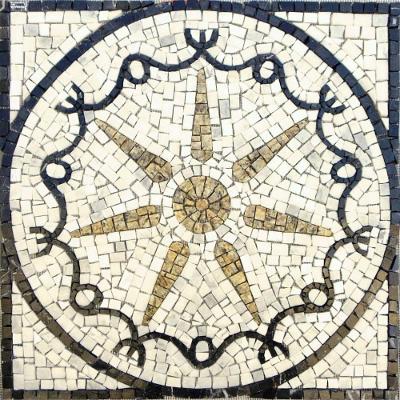 Piso Em Mosaico Romano Estrela E Proteção Em 7 Pontas Tamanho 100cm