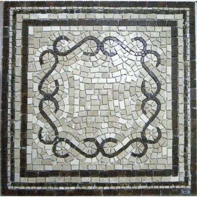 Piso Em Mosaico Romano Volute In Quadrato Tamanho 100cm