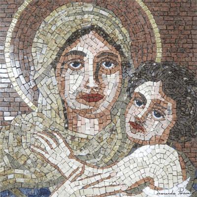 Mosaico Da Nossa Senhora De Shoenstatt Tamanho 200x200cm