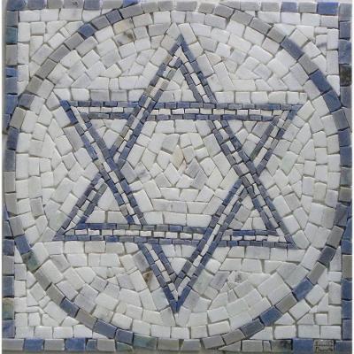 Mandala Simbólica Estrela De David I Nas Cores De Israel Tamanho 150cm