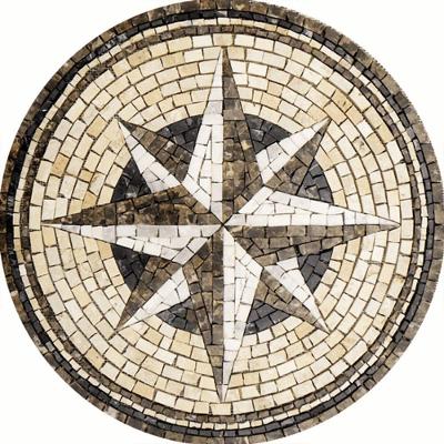 Rosa Dos Ventos Em Mosaico Exclusivo Tamanho 80cm