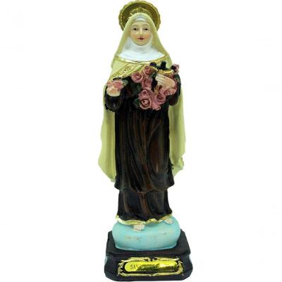 Estatueta Imagem De Santa Teresinha Enfeite Em Resina 16cm