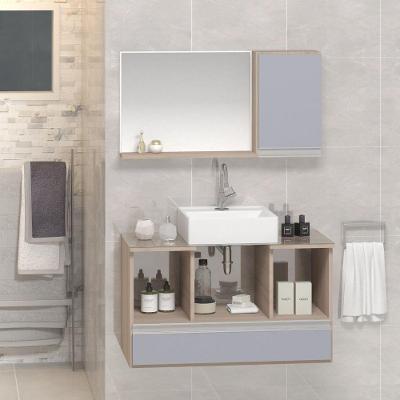 Conjunto Gabinete Venus 80cm Madeirado Cinza