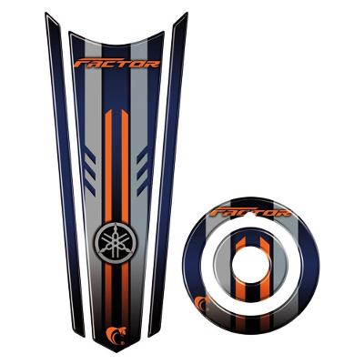 Adesivo Resinado Gravata Tanque E Bocal Moto Yamaha Cor Azul