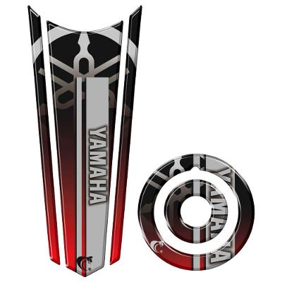 Adesivo Resinado Gravata Tanque E Bocal Moto Yamaha Cor Vermelho