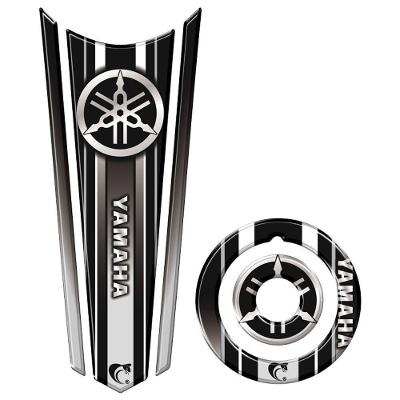 Adesivo Resinado Gravata Tanque E Bocal Moto Yamaha Cor Preto