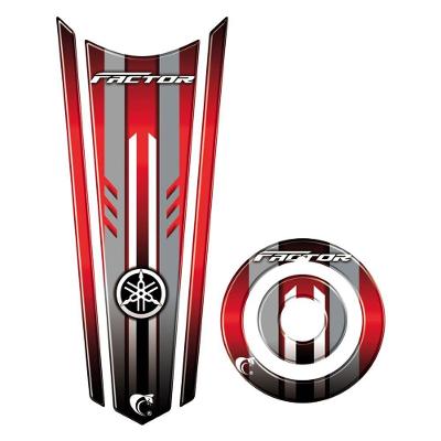 Adesivo Resinado Gravata Tanque E Bocal Moto Yamaha Cor Vermelho