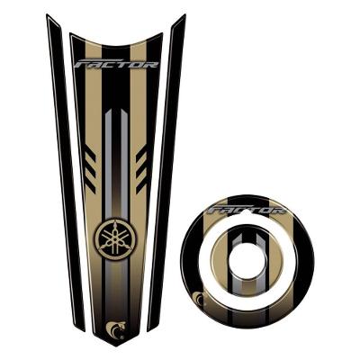 Adesivo Resinado Gravata Tanque E Bocal Moto Yamaha Cor Dourado