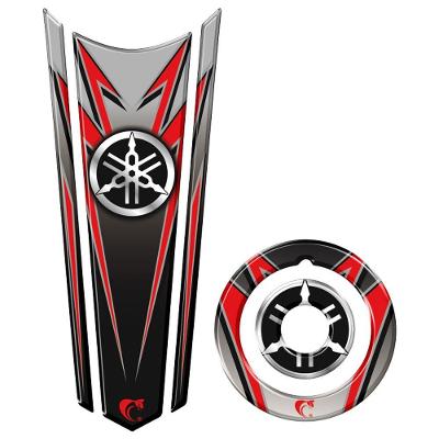 Adesivo Resinado Gravata Tanque E Bocal Moto Yamaha Cor Vermelho