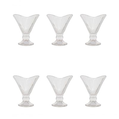 Taça De Sobremesa Vidro Cristal Diamond 6 Peças 170ml