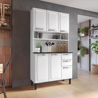 Kit De Cozinha Compacta Branco Em Aço 6 Portas 2 Gavetas Pratika