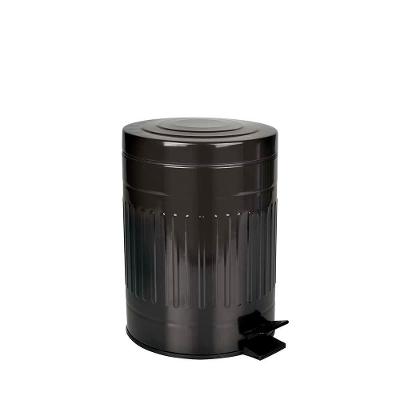 Lixeira Com Pedal E Balde Removível 5 Litros Inox Retrô Mor Preto