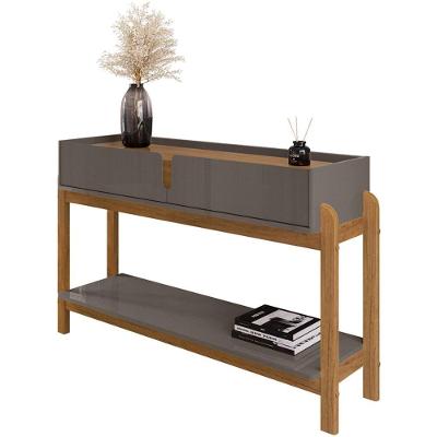 Aparador 2 Gavetas 50524 130cm Cinza Perola Cedro Dcasa Cinza Perola Cedro
