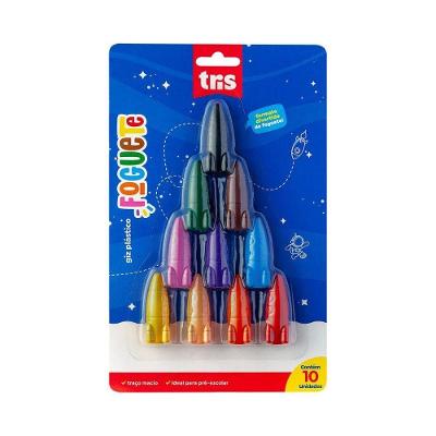 Giz Plástico Foguete 10 Unidades Tris