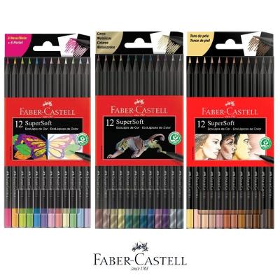 Kit Completo Supersoft Cores Neon - Pastel + Metálicas + Tons De Pele Faber-castell