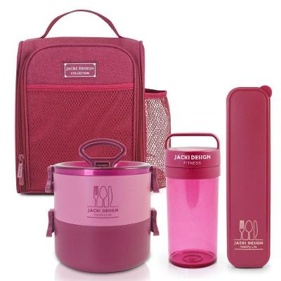 Conjunto Da Linha Joy Com Bolsa Térmica, Porta Talher, Pote De Marmita 2 Andares E Garrafa 430ml Vinho