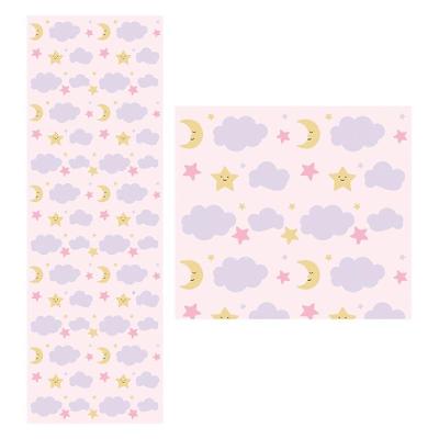 Papel De Parede Adesivo Nuvem Rosa 1,5 Metros O Rolo Np367